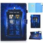 For iPad Pro 11 (2020) Sewing Thread Horizontal Painted Flat Leather Tablet Case with Sleep Function & Pen Cover & Anti Skid Strip & Card Slot & Holder(Police Kiosk) - 1