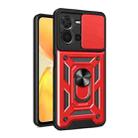 For vivo Y35 4G Sliding Camera Cover Design TPU+PC Phone Case(Red) - 1