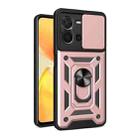 For vivo Y35 4G Sliding Camera Cover Design TPU+PC Phone Case(Rose Gold) - 1