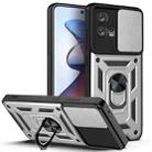 For Motorola Edge 30 Fusion Sliding Camera Cover Design TPU+PC Phone Case(Silver) - 1