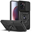 For Motorola Edge 30 Ultra Sliding Camera Cover Design TPU+PC Phone Case(Black) - 1