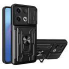 For OPPO Reno8 Pro 5G Sliding Camshield TPU+PC Phone Case with Card Slot(Black) - 1