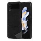 For Samsung Galaxy Z Flip4 Line Stitching Phone Leather Case with Card Slot(Black) - 1