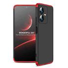 For vivo Y22 / Y22s GKK Three Stage Splicing Full Coverage PC Phone Case(Black Red) - 1