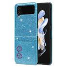 For Samsung Galaxy Z Flip3 5G Star Laser Engraving Folding Phone Case(Blue) - 1