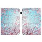 For 10 inch Colored Drawing Horizontal Flip Leather Tablet Case(Cherry Blossoms) - 1