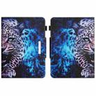 For 10 inch Colored Drawing Horizontal Flip Leather Tablet Case(Blue Leopard) - 1