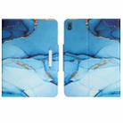 For Nokia T20 Colored Drawing Horizontal Flip Leather Tablet Case(Cyan Marble) - 1