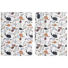 For Nokia T20 Colored Drawing Horizontal Flip Leather Tablet Case(Lying Cat) - 1