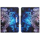 For Nokia T20 Colored Drawing Horizontal Flip Leather Tablet Case(Blue Leopard) - 1