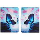 For Lenovo M10 Plus Colored Drawing Horizontal Flip Leather Tablet Case(Blue Butterfly) - 1