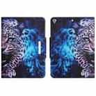 For iPad 10.2 2019 / 2020 / 2021 Colored Drawing Horizontal Flip Leather Tablet Case(Blue Leopard) - 1