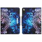 For iPad 5 / 7 / 6 / 8 / 9 Colored Drawing Horizontal Flip Leather Tablet Case(Blue Leopard) - 1