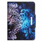 For iPad 5 / 7 / 6 / 8 / 9 Colored Drawing Horizontal Flip Leather Tablet Case(Blue Leopard) - 2