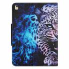 For iPad 5 / 7 / 6 / 8 / 9 Colored Drawing Horizontal Flip Leather Tablet Case(Blue Leopard) - 3