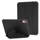 For iPad 10th Gen 10.9 2022 Millet Texture PU + Silicone 3-folding Leather Tablet Case(Black) - 1