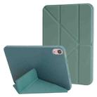 For iPad 10th Gen 10.9 2022 Millet Texture PU + Silicone 3-folding Leather Tablet Case(Green) - 1