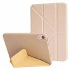 For iPad 10th Gen 10.9 2022 Millet Texture PU + Silicone 3-folding Leather Tablet Case(Gold) - 1