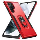 For Samsung Galaxy S23 Ultra 5G Pioneer Armor PC + TPU Holder Phone Case(Red + Black) - 1