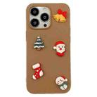 For iPhone 14 Plus Christmas Candy Phone Case(Brown) - 1