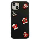 For iPhone 14 Plus Christmas Candy Phone Case(Black) - 1