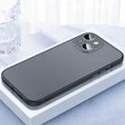 For iPhone 14 2 in 1 Skin Feel Frosted Phone Case with Lens Film(Black) - 1