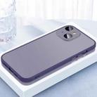 For iPhone 14 2 in 1 Skin Feel Frosted Phone Case with Lens Film(Purple) - 1