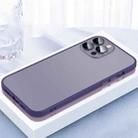 For iPhone 14 Pro 2 in 1 Skin Feel Frosted Phone Case with Lens Film(Purple) - 1