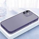 For iPhone 12 2 in 1 Skin Feel Frosted Phone Case with Lens Film(Purple) - 1