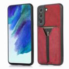 For Samsung Galaxy S22+ 5G Denior DV Elastic Card PU Back Cover Phone Case(Red) - 1