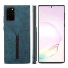 For Samsung Galaxy Note20 Denior DV Elastic Card PU Back Cover Phone Case(Blue) - 1