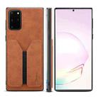 For Samsung Galaxy Note20 Denior DV Elastic Card PU Back Cover Phone Case(Brown) - 1