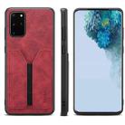 For Samsung Galaxy S20+ Denior DV Elastic Card PU Back Cover Phone Case(Red) - 1