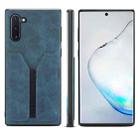 For Samsung Galaxy Note10 Denior DV Elastic Card PU Back Cover Phone Case(Blue) - 1