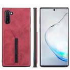 For Samsung Galaxy Note10 Denior DV Elastic Card PU Back Cover Phone Case(Red) - 1