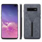 For Samsung Galaxy S10+ Denior DV Elastic Card PU Back Cover Phone Case(Grey) - 1