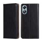 For OPPO A17 Gloss Oil Solid Color Magnetic Leather Phone Case(Black) - 1