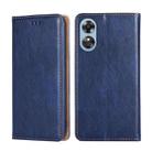 For OPPO A17 Gloss Oil Solid Color Magnetic Leather Phone Case(Blue) - 1