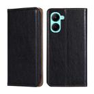 For Realme C33 4G Gloss Oil Solid Color Magnetic Leather Phone Case(Black) - 1