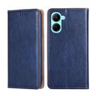 For Realme C33 4G Gloss Oil Solid Color Magnetic Leather Phone Case(Blue) - 1