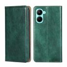 For Realme C33 4G Gloss Oil Solid Color Magnetic Leather Phone Case(Green) - 1