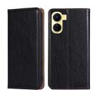 For vivo Y16 4G/Y02s 4G Gloss Oil Solid Color Magnetic Leather Phone Case(Black) - 1