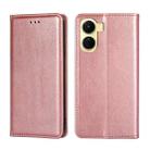 For vivo Y16 4G/Y02s 4G Gloss Oil Solid Color Magnetic Leather Phone Case(Rose Gold) - 1