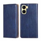 For vivo Y16 4G/Y02s 4G Gloss Oil Solid Color Magnetic Leather Phone Case(Blue) - 1