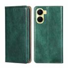 For vivo Y16 4G/Y02s 4G Gloss Oil Solid Color Magnetic Leather Phone Case(Green) - 1