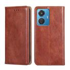 For vivo Y55 4G Gloss Oil Solid Color Magnetic Leather Phone Case(Brown) - 1