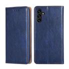 For Samsung Galaxy A04s Gloss Oil Solid Color Magnetic Leather Phone Case(Blue) - 1
