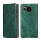 For Sharp Aquos sense7 Plus Gloss Oil Solid Color Magnetic Leather Phone Case(Green) - 1