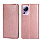 For Xiaomi Civi 2 5G Gloss Oil Solid Color Magnetic Leather Phone Case(Rose Gold) - 1