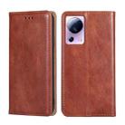 For Xiaomi Civi 2 5G Gloss Oil Solid Color Magnetic Leather Phone Case(Brown) - 1